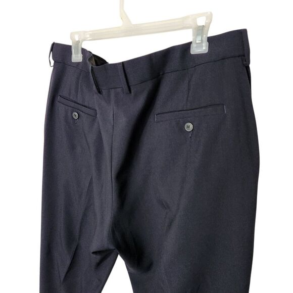 Haggar Dress Pants For Mens Size 38x29 Blue Navy Flat Front - Picture 4 of 15